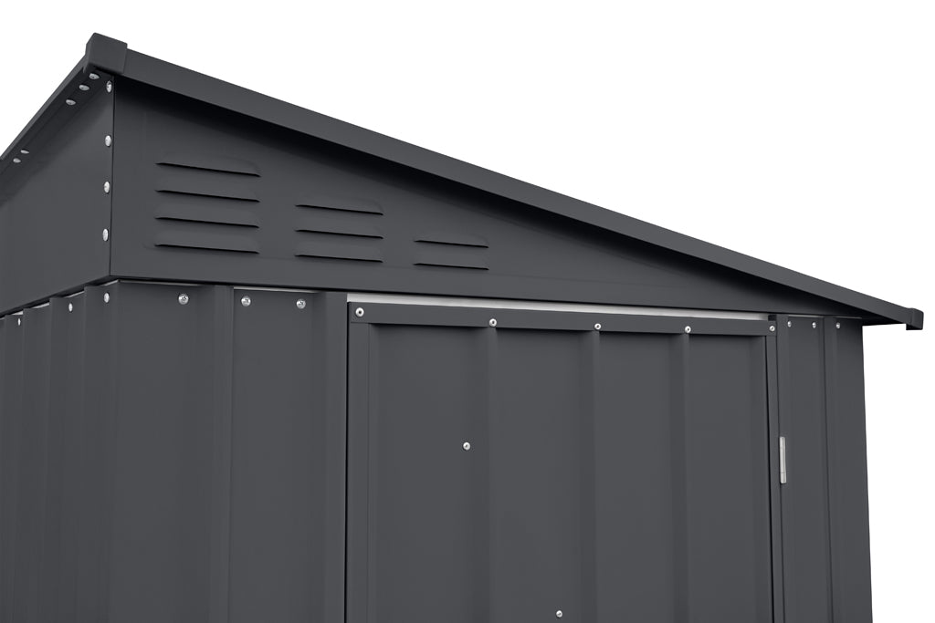 Lean-To Roof Shed, 4 X 6 Ft, Single Hinged Door, Woodland Grey
