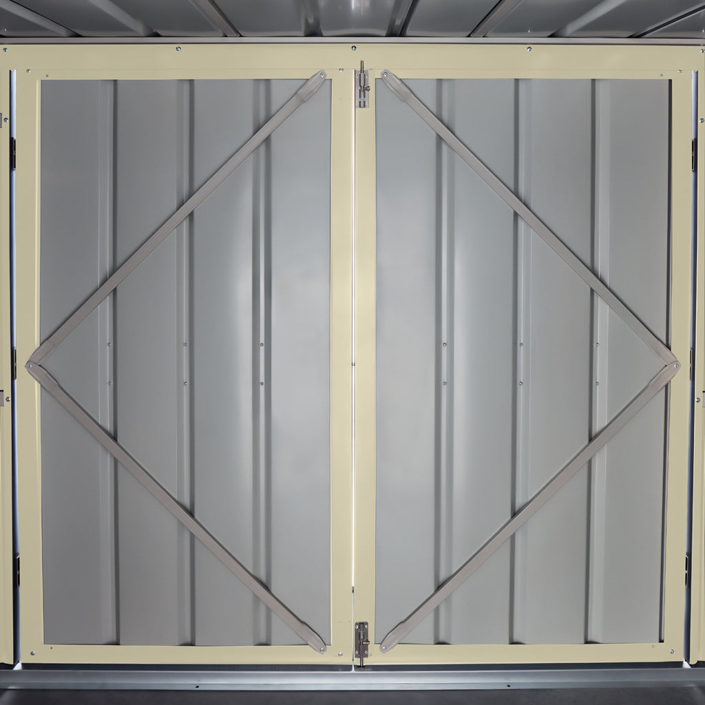 2 Bin Locker, 6 X 3 Ft, Double Hinged Doors, Smooth Cream